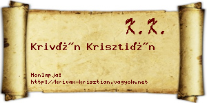 Kriván Krisztián névjegykártya