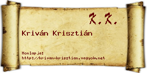 Kriván Krisztián névjegykártya